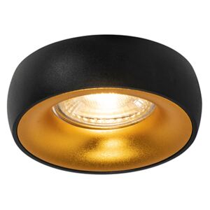 Designerska Oprawa wpuszczana w sufit / Oprawa do wbudowania czarna ze złotym wnętrzem - Mooning Oswietlenie wewnetrzne