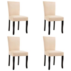 Krzesła jadalniane, 4 szt., kremowe, sztuczna skóra