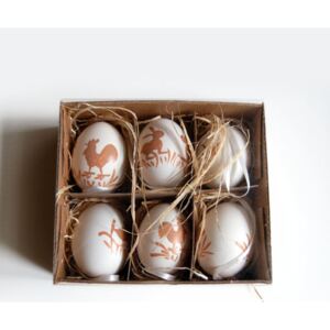 Malowane jajka, zestaw 6 sztuk