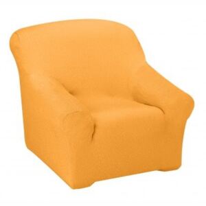 Elastyczny pokrowiec z teksturą - szafranowy - Rozmiar fotel