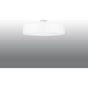 Ozdobna Minimalistyczna Lampa Sufitowa Plafon SKALA 60 Biały Oryginalny Abażur Koło Materiał Szkło Nowoczesny Styl Loft Industrial Oświetlenie Żarówka