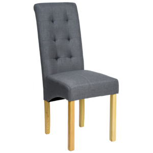 Krzesło tapicerowane drewniane bq-8179b popiel