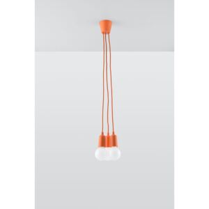 SOLLUX Oryginalny Zwis Lampa Wisząca DIEGO 3 Pomarańczowa Oświetlenie na Sufit LED