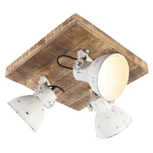 Przemysłowy Reflektorek / Spot / Spotow biały drewno 3-źródła światła - Mangoes Oswietlenie wewnetrzne