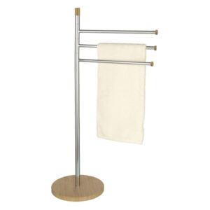 Stojak łazienkowy na ręczniki WENKO Bamboo, 3 ramienny, 25x87x33 cm