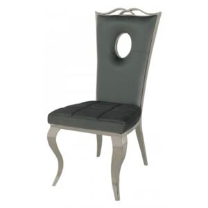 Krzesło glamour Luxury Dark Grey - nowoczesne krzesło tapicerowane