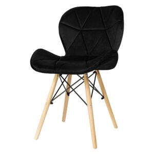 Rimo krzesło tapicerowane czarne - welurowe