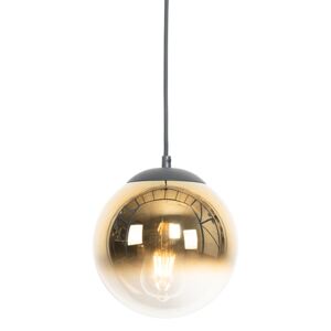 Art deco hanglamp zwart met goud glas 20 cm - pallon Oswietlenie wewnetrzne