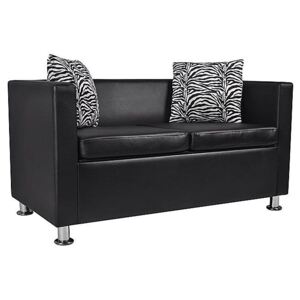 Nowoczesna skórzana sofa ELIOR Cali 2B, czarna, 62,5x63x70 cm