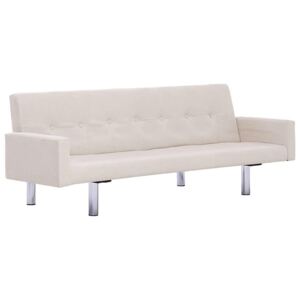 Rozkładana sofa z podłokietnikami ELIOR Nesma, kremowa, 66,5x77,5x184 cm