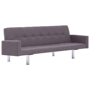 Rozkładana sofa z podłokietnikami ELIOR Nesma, szara, 66,5x77,5x184 cm