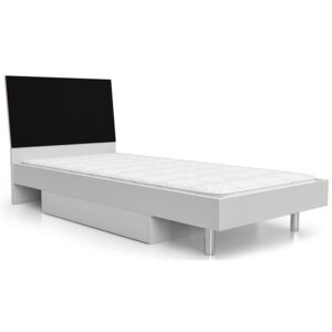 Łóżko młodzieżowe ELIOR Kormi, biało-czarne, 94x95x210 cm