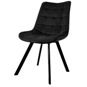 Cornelius krzesło tapicerowane czarne - welur