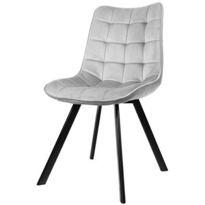 Cornelius krzesło tapicerowane szare - welur