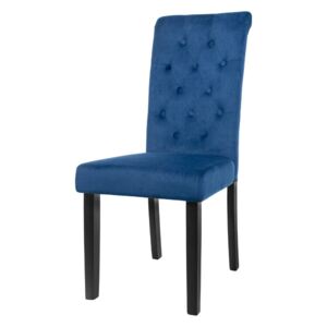 Emi krzesło tapicerowane niebieskie pikowane - welur