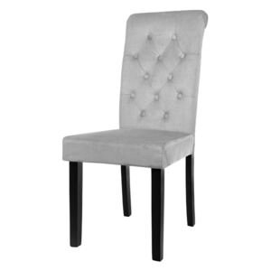 Emi krzesło tapicerowane szare pikowane - welur