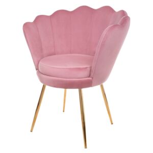 Muszelka krzesło tapicerowane różowe - welur