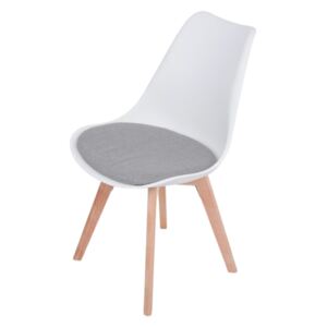 Blanc krzesło skandynawskie białe - tkanina