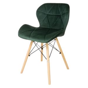 Rimo krzesło tapicerowane zielone - welurowe