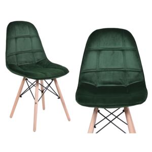 Krzesło aksamitne K-LYON ciemno-zielone