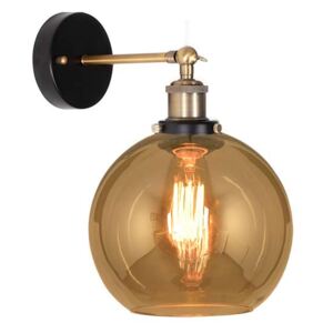 Kinkiet LAMPA ścienna NEW YORK LOFT NO. 2 B LA035/W_amber Altavola szklana OPRAWA industrialna kula ball loft bursztynowy