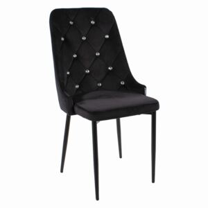 Welurowe krzesło do jadalni AMORE 3506 czarne 4 sztuki