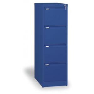 Szafa kartotekowa A4, 4 szuflady, niebieska, wys. 1320 mm