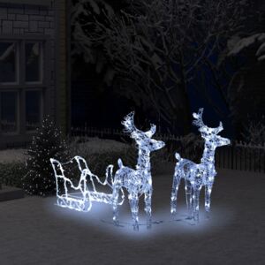 Świąteczna dekoracja renifery z saniami, 240 diod LED, 130 cm