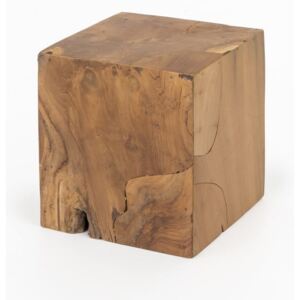 Taboret z drewna tekowego WOOX LIVING Patchwork, 35x35 cm
