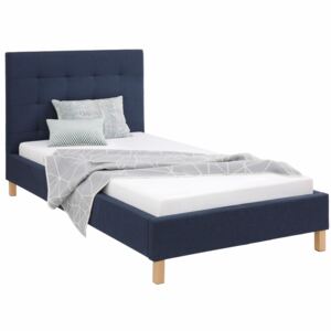 Tapicerowane łóżko 140x200 cm w kolorze niebieskim