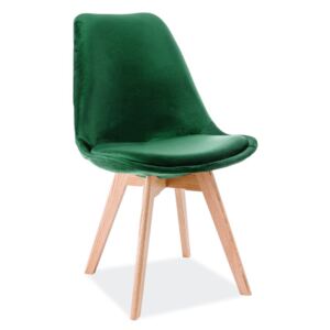 Krzesło DIOR VELVET zielone/dąb ☞ Kupuj w Sprawdzonych i wysoko Ocenianych sklepach