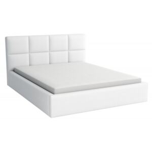 Łóżko Tapicerowane Alaska 140x200 z Materacem Biały Tkanina Cayene