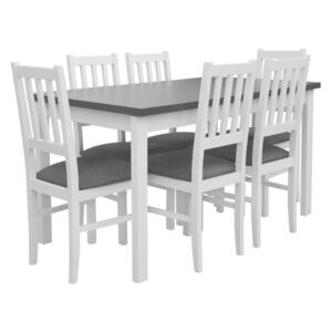Stół Rozkładany + 6 Krzeseł do Kuchni 180/140x80 Grafit
