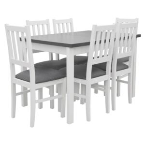 Stół Rozkładany + 6 Krzeseł do Kuchni 150/120x80 Grafit