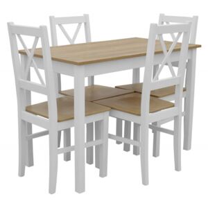 Stół + 4 Krzesła do Kuchni Jadalni 110x60 Brąz