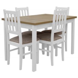 Stół Rozkładany + 4 Krzesła do Kuchni 150/120x80 Brąz