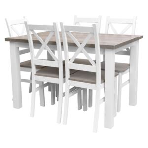 Stół + 5 Krzeseł do Kuchni Jadalni 120x80 Brąz