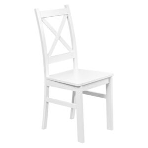 Krzesło Drewniane z Twardym Siedziskiem do Kuchni Jadalni BIały