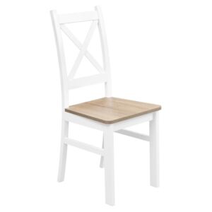 Krzesło Drewniane z Twardym Siedziskiem do Kuchni Jadalni Dąb Sonoma
