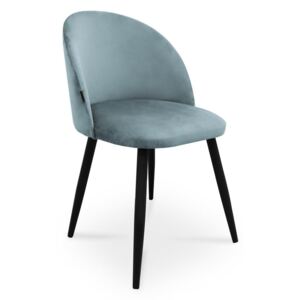 Krzesło SONG / srebrno-niebieski / noga czarna / BL06