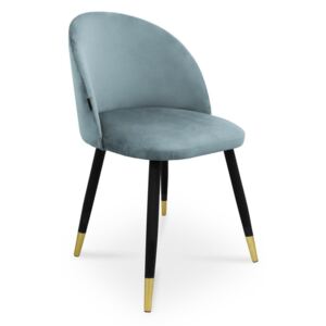Krzesło SONG / srebrno-niebieski / noga czarno-złota / BL06