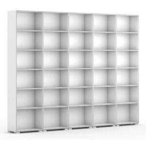 Biblioteka Silver Line, biały, 5 kolumn, 2230 x 3000 x 400 mm