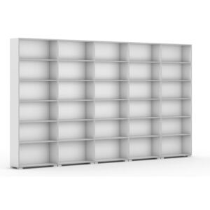 Biblioteka Silver Line, biały, 5 kolumn, 2230 x 400 x 400 mm
