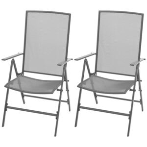 Odchylane krzesła ogrodowe, 2 szt., metalowa siatka