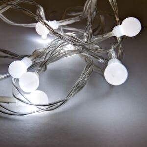 Łańcuch świetlny LED decoLED, zasilany bateryjne - zimna biel, 10 diod, 2,1 m