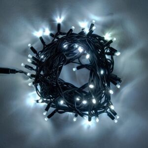 DecoLED LED Łańcuch świetlny - 20 m, 120 zimnych białych diod LED, czarny kabel, szybki montaż