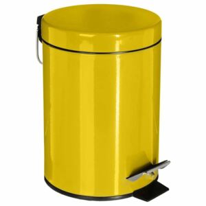 Kosz łazienkowy na śmieci, metalowy, 3 l, kolor żółty