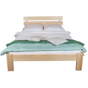 Wysokie łóżko do sypialni z drewna Largo
