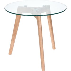 Skandynawski stolik pomocniczy ze szklanym blatem Sia M