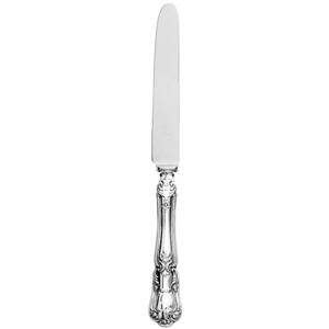 Ząbkowany, srebrny nóż stołowy z kolekcji Barocco